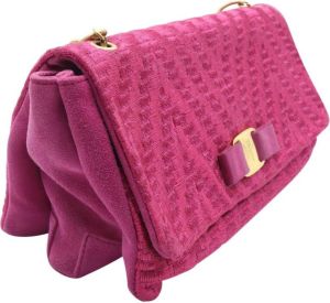 Salvatore Ferragamo Pre-owned Pre-owned Vara Bow Shoulder Bag In Fushia Pink Roze Dames