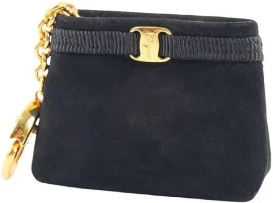 Salvatore Ferragamo Pre-owned Preated Suede handtassen Zwart Dames