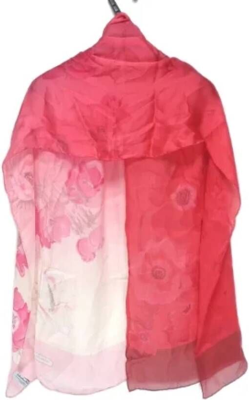 Salvatore Ferragamo Pre-owned Silk scarves Roze Dames