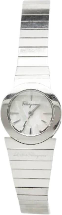 Salvatore Ferragamo Pre-owned Stainless Steel watches Grijs Heren