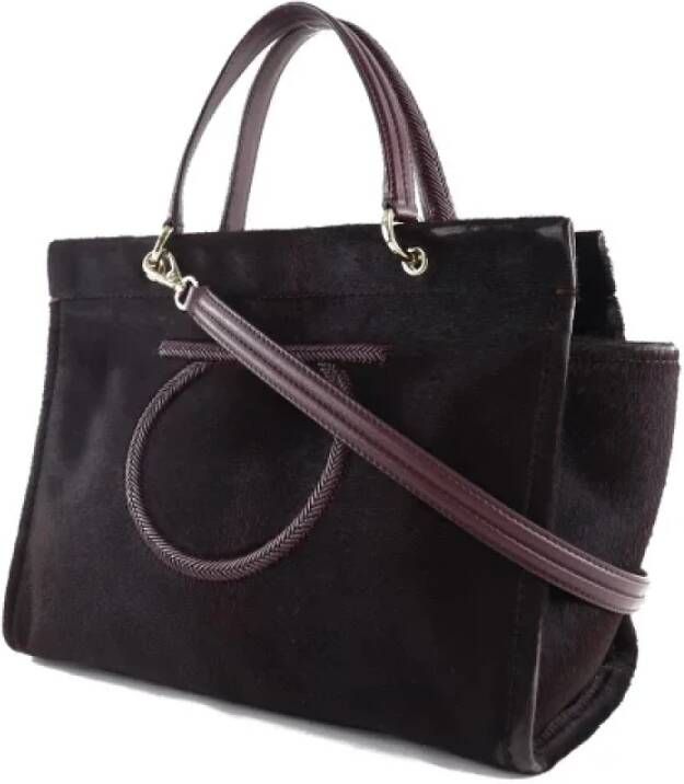 Salvatore Ferragamo Pre-owned Suede handbags Bruin Dames