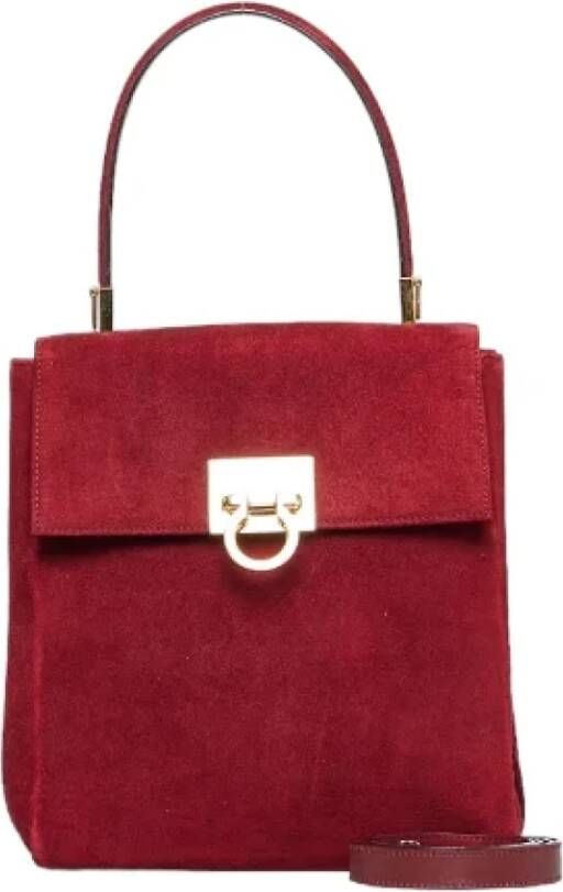 Salvatore Ferragamo Pre-owned Suede handbags Rood Dames