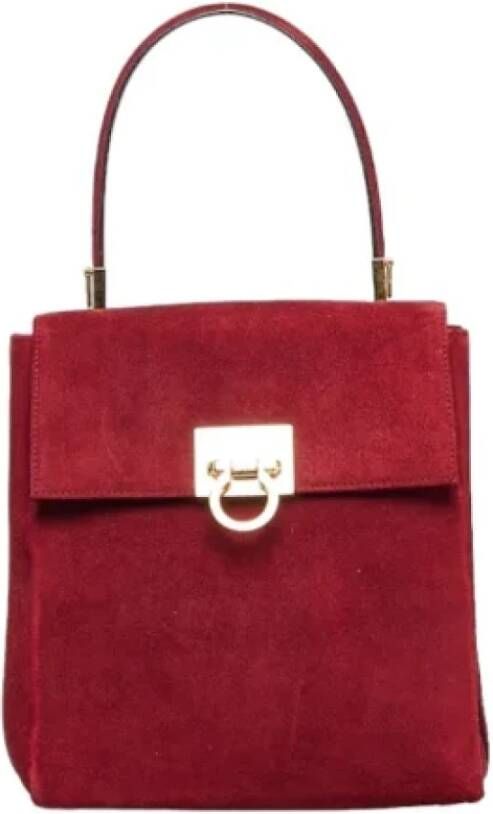 Salvatore Ferragamo Pre-owned Suede handbags Rood Dames