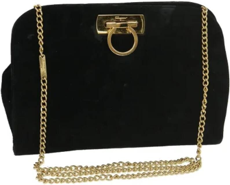 Salvatore Ferragamo Pre-owned Suede handbags Zwart Dames