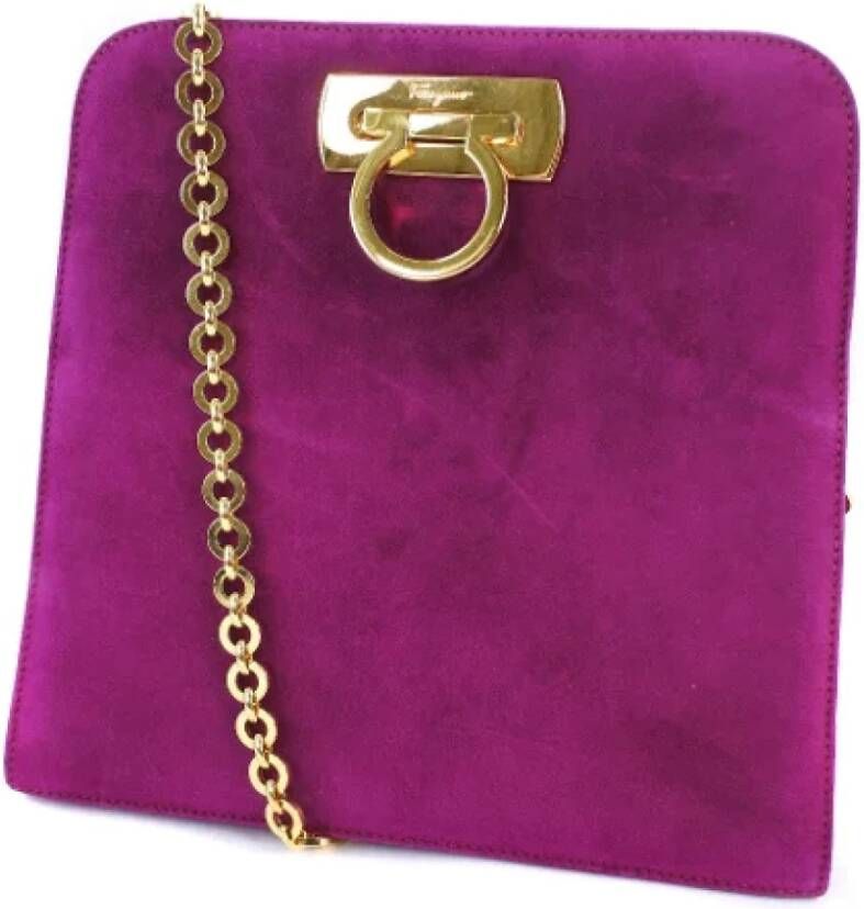 Salvatore Ferragamo Pre-owned Suede shoulder-bags Purple Dames