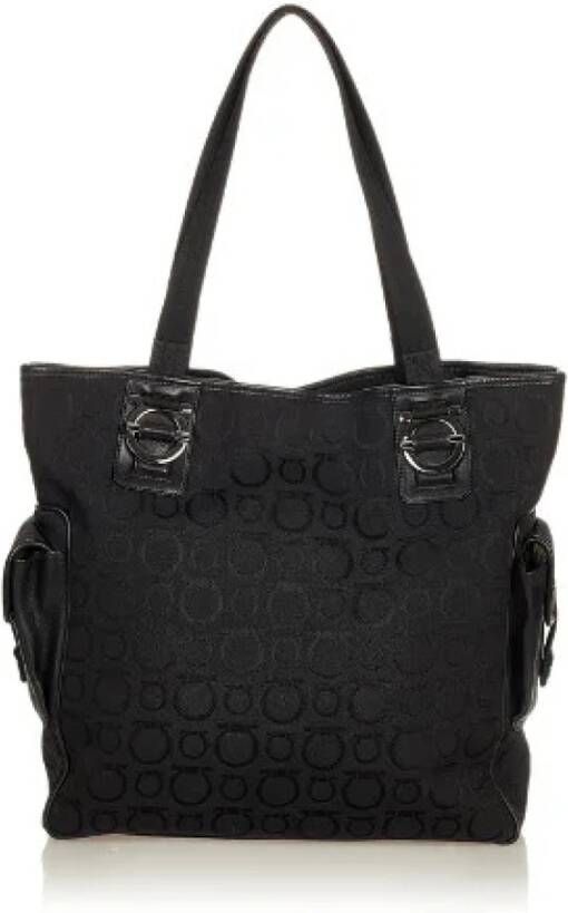Salvatore Ferragamo Pre-owned Voldoende canvas-bakken Zwart Dames