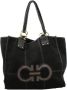 Salvatore Ferragamo Pre-owned Voldoende canvas-bakken Zwart Dames - Thumbnail 1