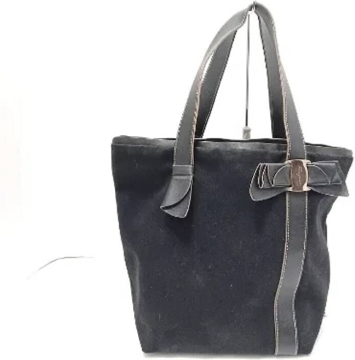 Salvatore Ferragamo Pre-owned Voldoende canvas-bakken Zwart Dames