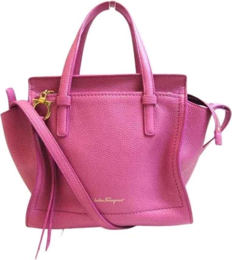 Salvatore Ferragamo Pre-owned Voldoende lederen bakken Roze Dames