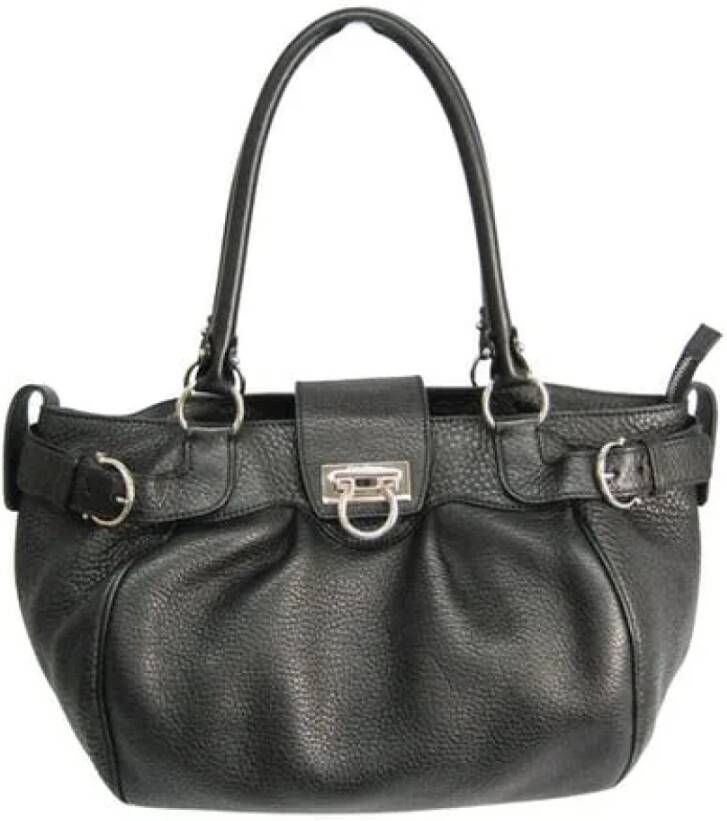 Salvatore Ferragamo Pre-owned Voldoende lederen bakken Zwart Dames