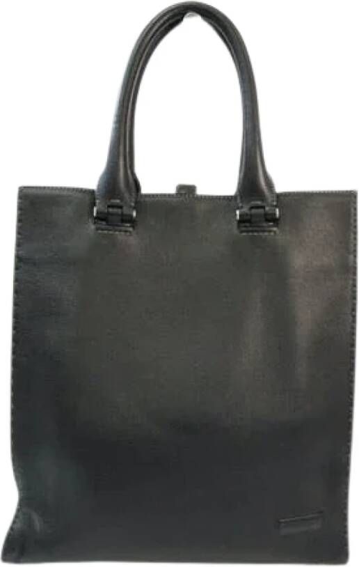 Salvatore Ferragamo Pre-owned Voldoende lederen bakken Zwart Dames