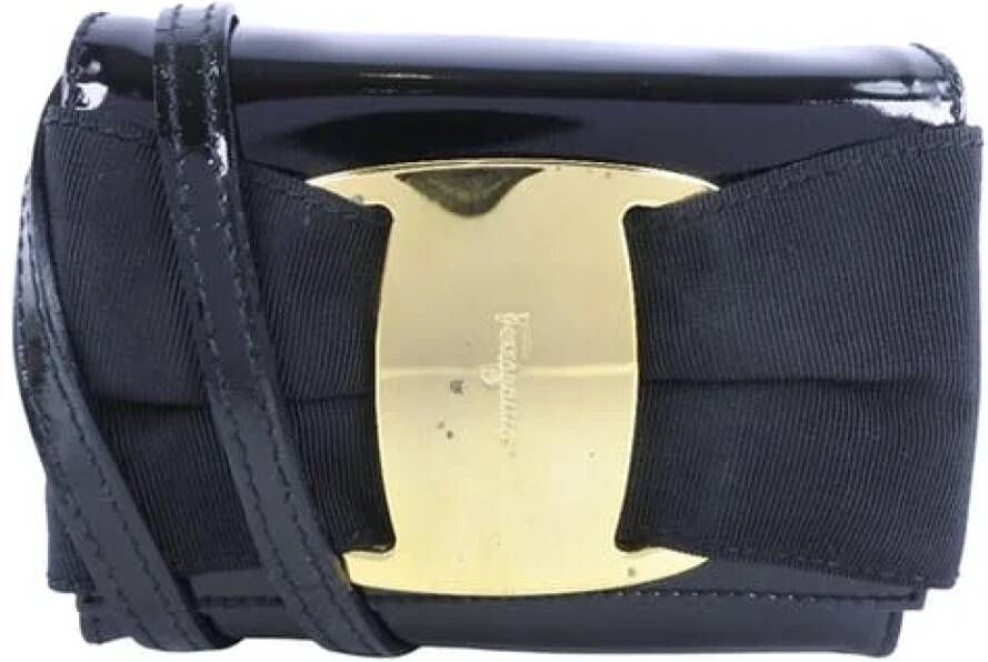 Salvatore Ferragamo Pre-owned Voldoende lederen crossbody-bags Zwart Dames