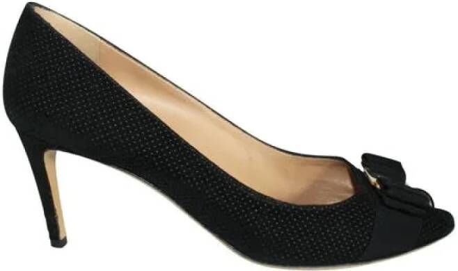 Salvatore Ferragamo Pre-owned Voldoende lederen hakken Zwart Dames