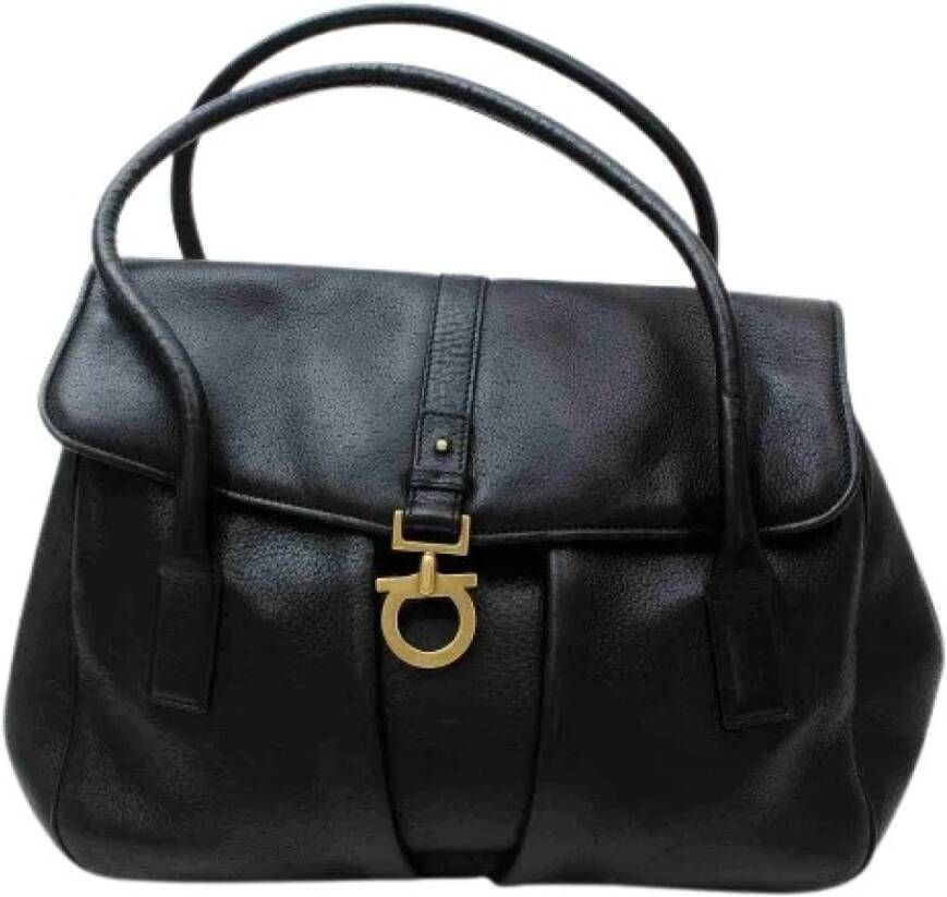 Salvatore Ferragamo Pre-owned Voldoende lederen handtassen Zwart Dames