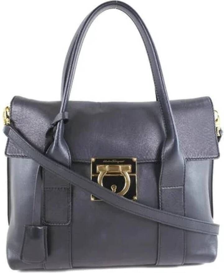 Salvatore Ferragamo Pre-owned Voldoende lederen handtassen Zwart Dames