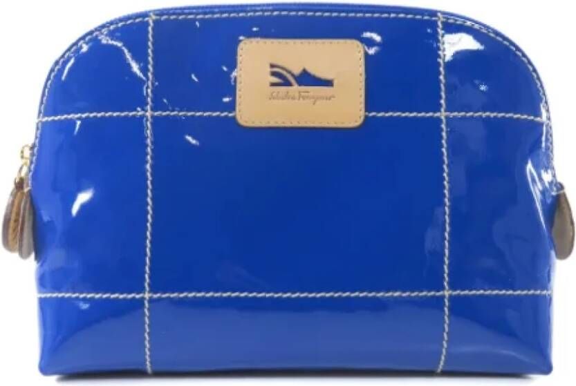 Salvatore Ferragamo Pre-owned Voldoende lederen klauwen Blauw Dames