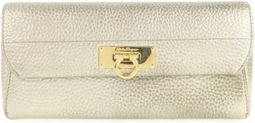 Salvatore Ferragamo Pre-owned Voldoende lederen klauwen Grijs Dames