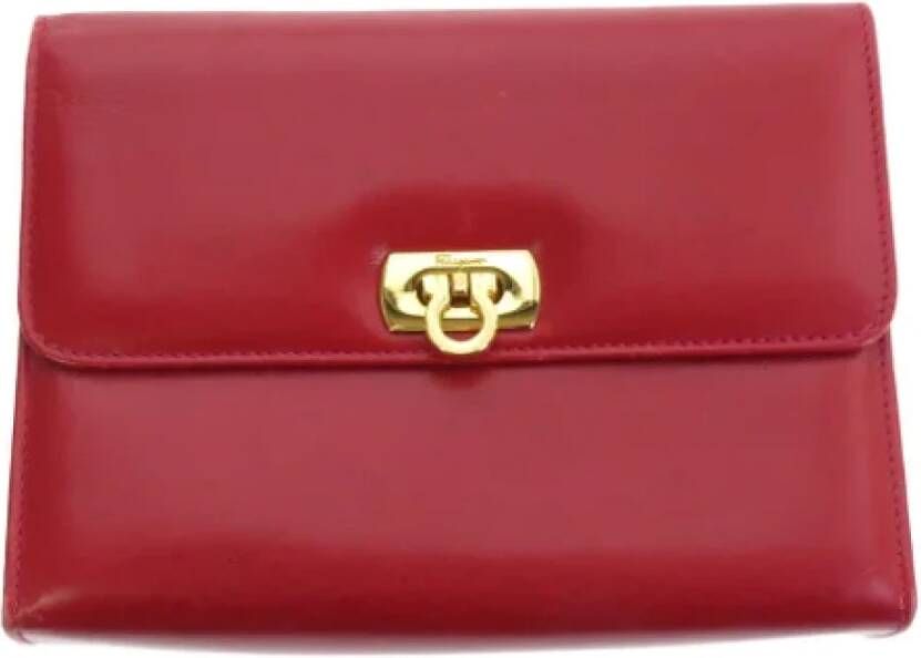Salvatore Ferragamo Pre-owned Voldoende lederen klauwen Rood Dames