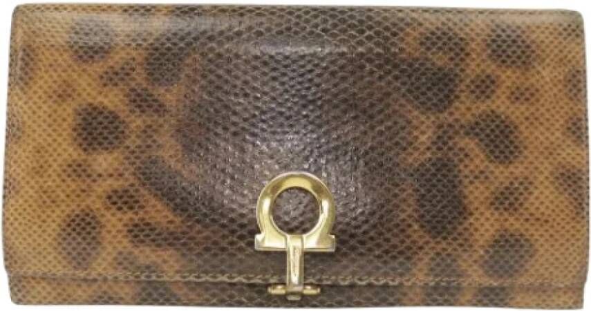 Salvatore Ferragamo Pre-owned Voldoende lederen portefeuilles Bruin Dames