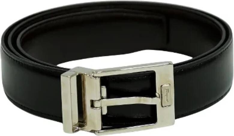 Salvatore Ferragamo Pre-owned Voldoende lederen riemen Zwart Dames