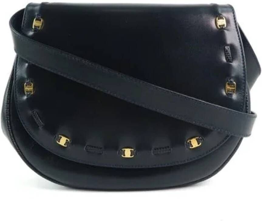 Salvatore Ferragamo Pre-owned Voldoende lederen schouderzakken Zwart Dames