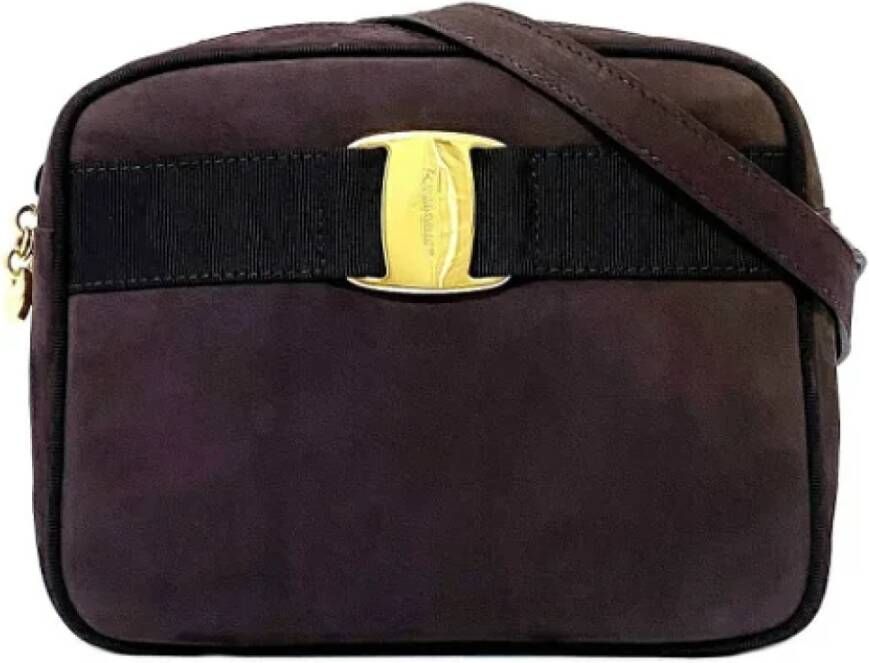 Salvatore Ferragamo Pre-owned Voldoende stoffen schouderzakken Bruin Dames