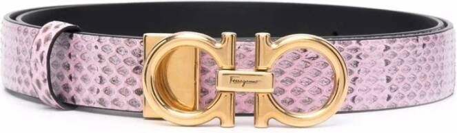 Salvatore Ferragamo Flamingo Pink Gancini Riem Pink Dames