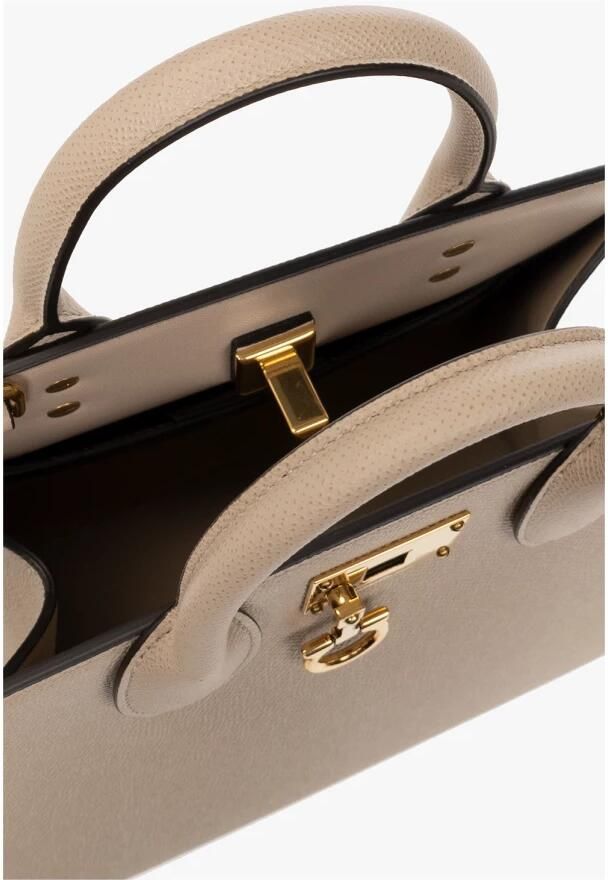 Salvatore Ferragamo Stijlvolle Crossbody Tas in Zwart Leer Beige Dames - Foto 6