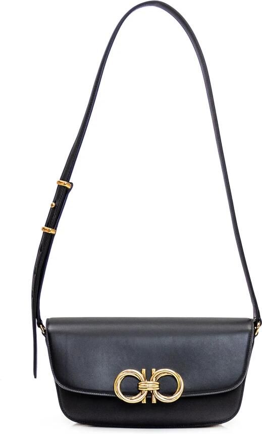 Salvatore Ferragamo Hobo bags "Trapezio" Black Leather Crossbody Bag in zwart - Foto 5