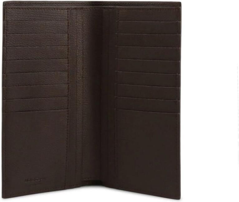 Salvatore Ferragamo Stijlvolle Leren Portemonnee voor de Moderne Gentleman Bruin Heren