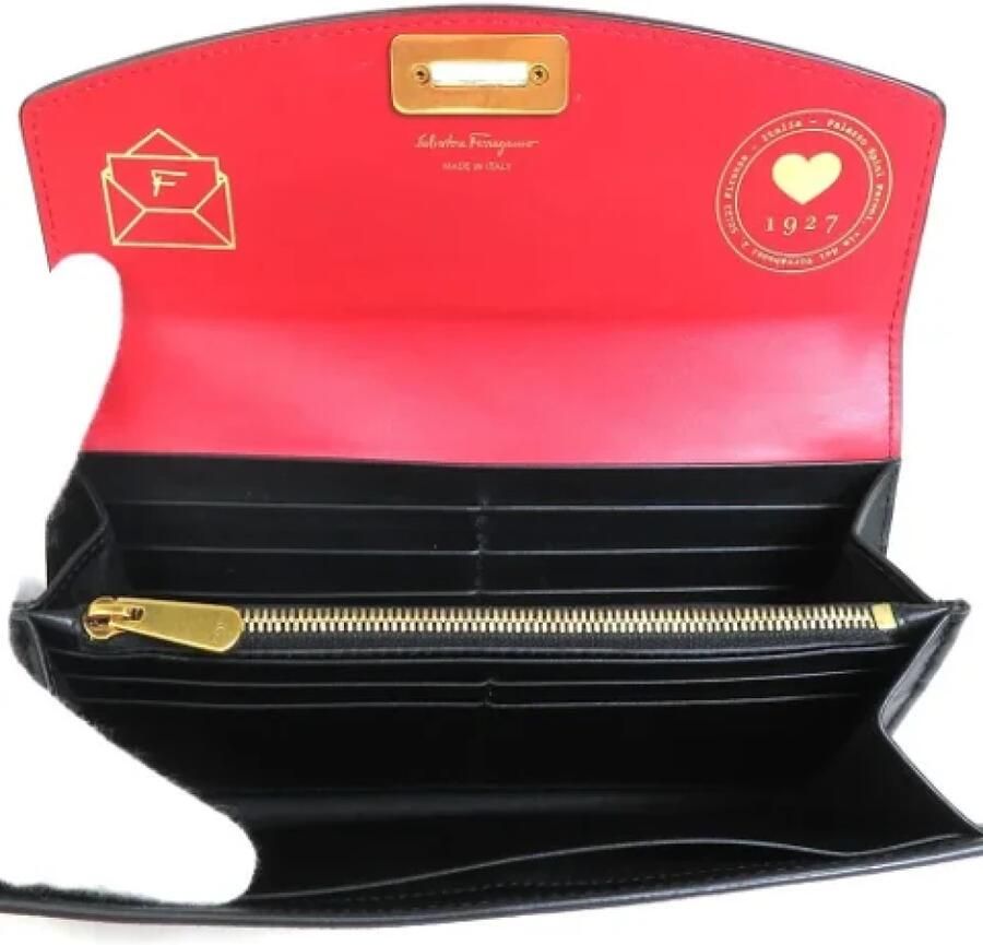 Salvatore Ferragamo Pre-owned Zwarte leren Salvatore Ferragamo portemonnee Black Dames - Foto 4