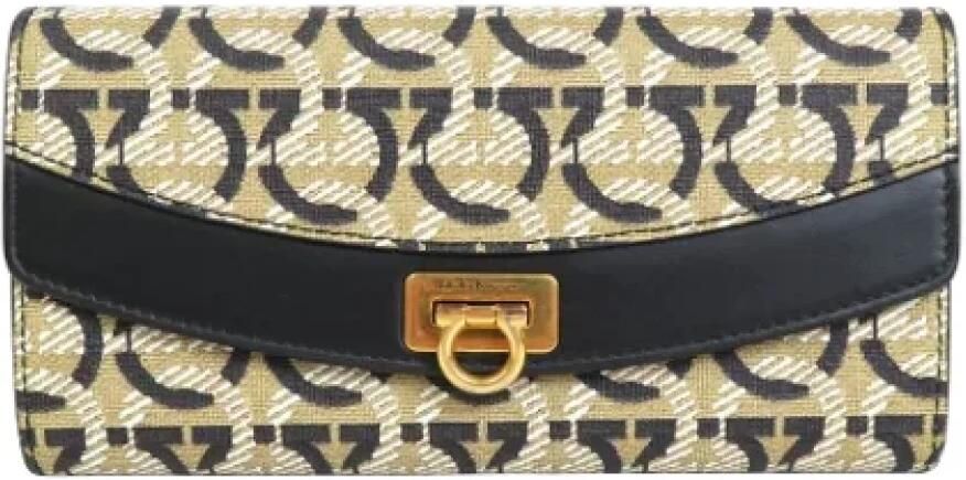 Salvatore Ferragamo Pre-owned Zwarte leren Salvatore Ferragamo portemonnee Black Dames