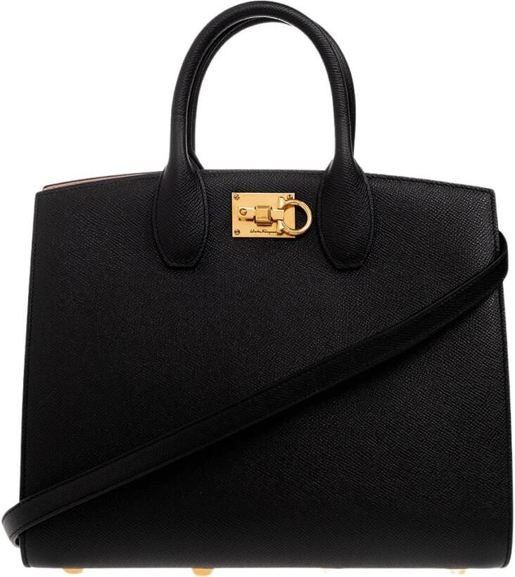 Salvatore Ferragamo Shoppers & Totes Studio Box M' Handbag – Black in zwart - Foto 3