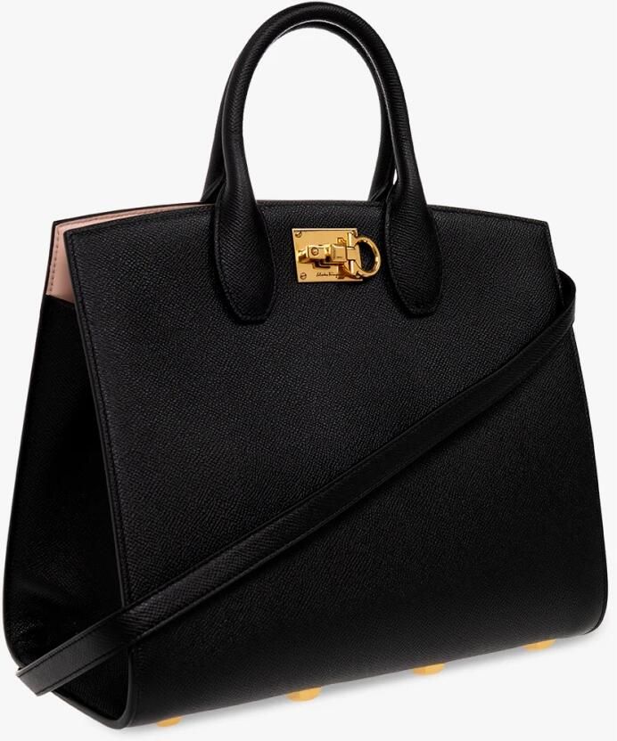 Salvatore Ferragamo Shoppers & Totes Studio Box M' Handbag – Black in zwart - Foto 4