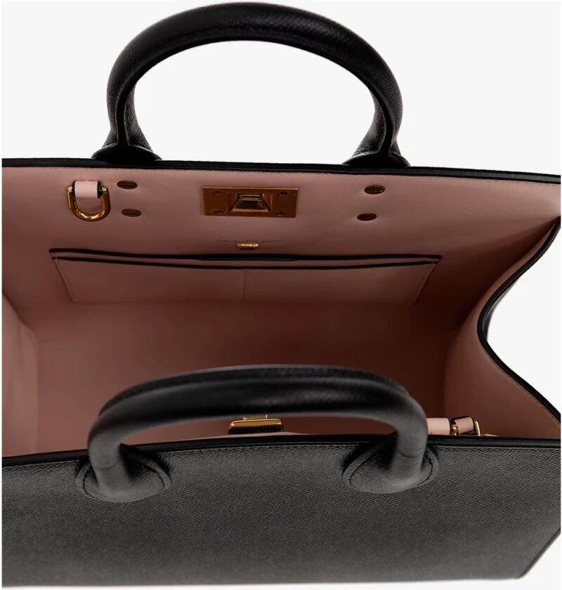 Salvatore Ferragamo Shoppers & Totes Studio Box M' Handbag – Black in zwart - Foto 2