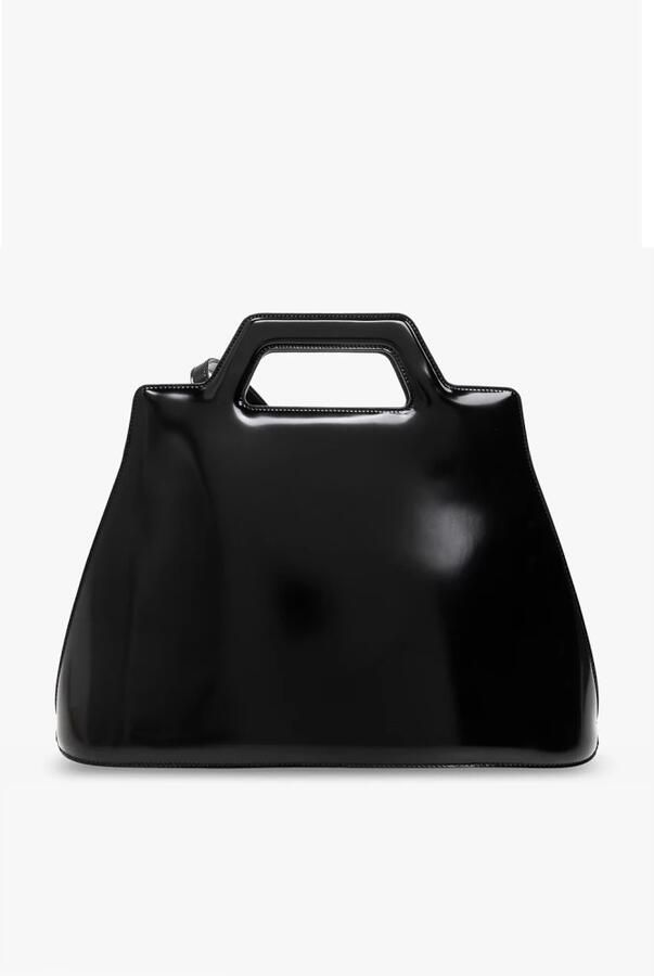 Salvatore Ferragamo Zwarte leren tote tas met Gancini flip-lock sluiting Black Dames - Foto 9