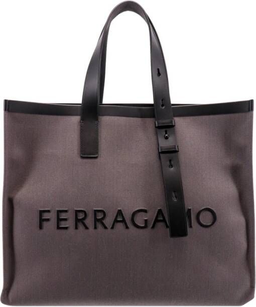 Salvatore Ferragamo Shoulder Bags Grijs Heren