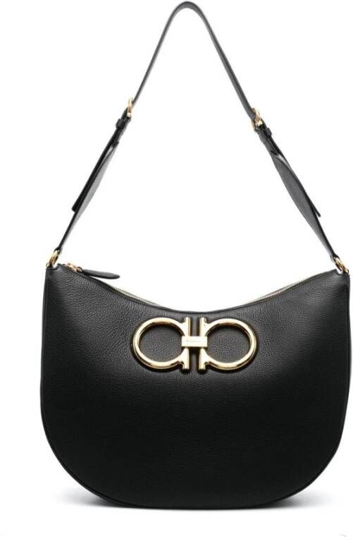 Salvatore Ferragamo Zwarte Maxi G Hobo Schoudertas Black Dames