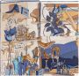 Salvatore Ferragamo Kleurrijke Zijden Sjaal Blue Dames - Thumbnail 1