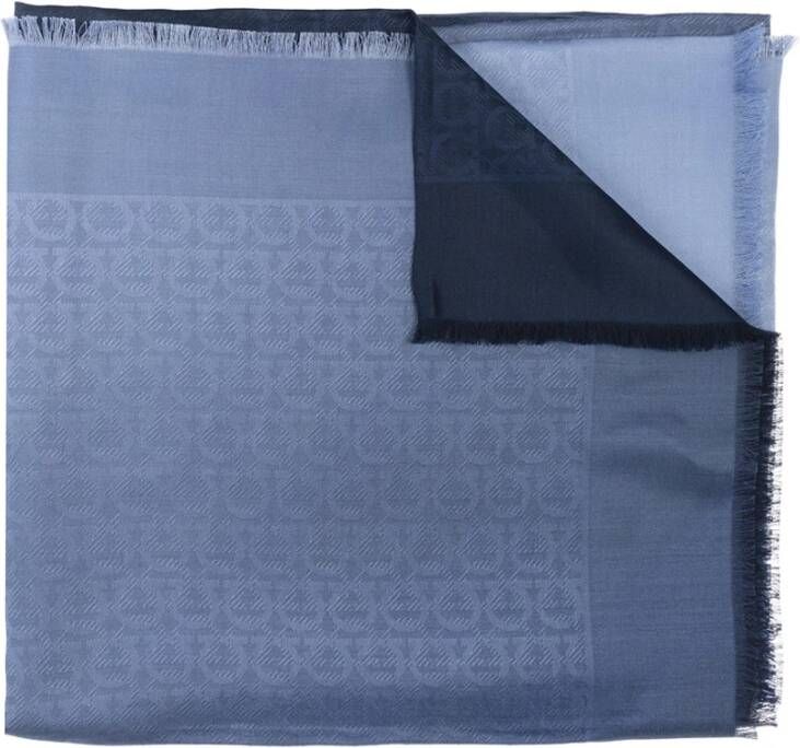 Salvatore Ferragamo Sjaal met logo Blauw Dames