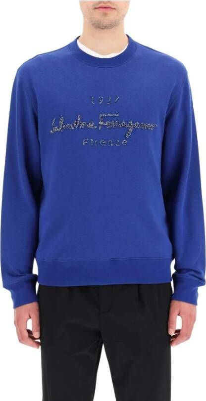 Salvatore Ferragamo Sweatshirt Blauw Heren