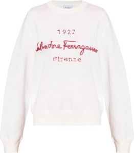 Salvatore Ferragamo Sweatshirt with logo Wit Dames
