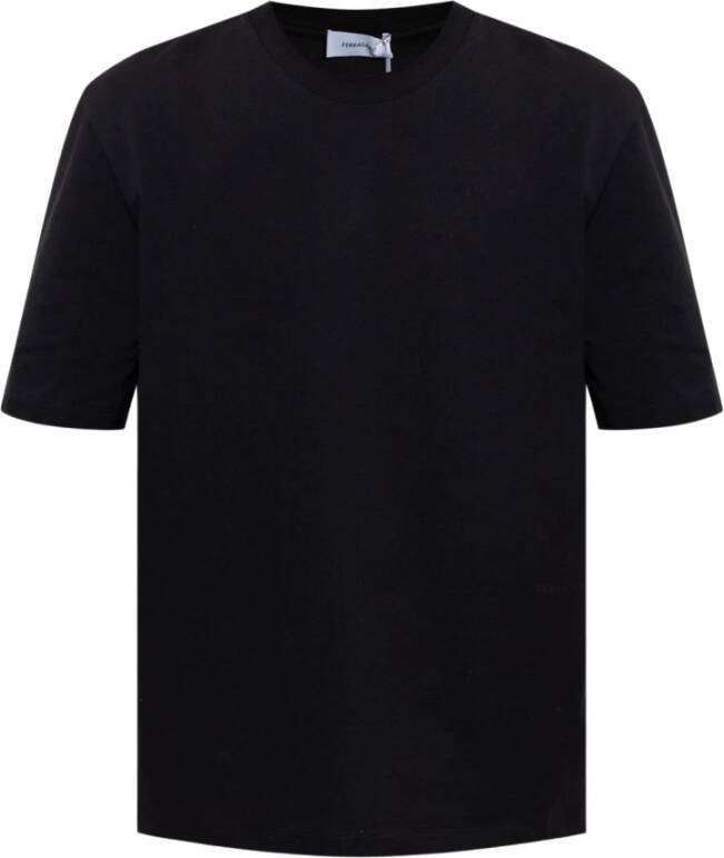 Salvatore Ferragamo Logo-Print Katoenen T-Shirt voor Heren Zwart Heren