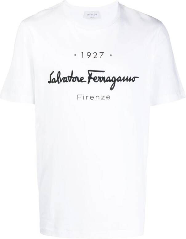 Salvatore Ferragamo T-Shirts Wit Heren