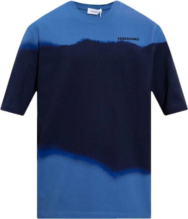 Salvatore Ferragamo Tie-dye T-shirt Blauw Heren