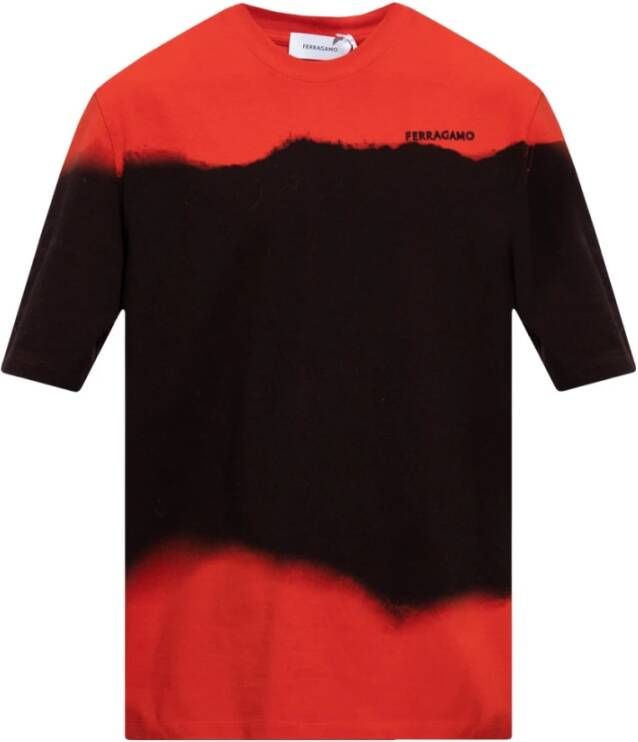 Salvatore Ferragamo Tie-dye T-shirt Black Heren