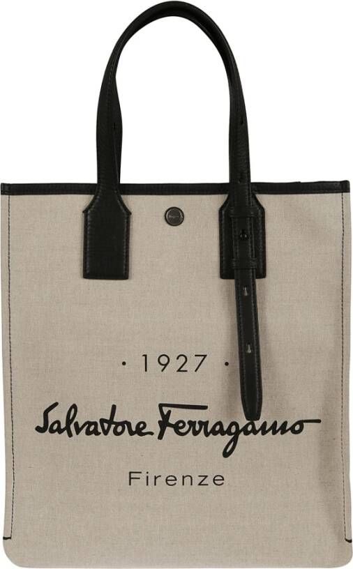Salvatore Ferragamo Tote Bags Beige Heren