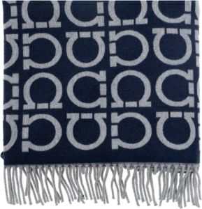 Salvatore Ferragamo Wool scarf Blauw Dames