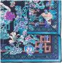 Salvatore Ferragamo Zijden Foulard Sjaal met Bloemenprint Blauw Dames - Thumbnail 1