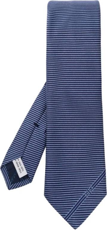 Salvatore Ferragamo Zijden stropdas met logo Blauw Heren